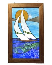 stained glass sailboat panel for sale  Kill Devil Hills
