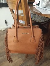 Bolsa de mão Michael Kors couro pebbled com franja grande acordeão em castanha comprar usado  Enviando para Brazil