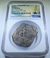 NGC Vliegenthart Naufragio 1700 México Plata 8 Reales Genuino Dólar Cob Moneda segunda mano  Embacar hacia Argentina