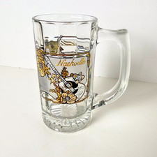 Nashville~Caneca de Vidro Transparente 5,5" com Alça~Guitarra, Botas, Design Magnólia~Gold Etch comprar usado  Enviando para Brazil
