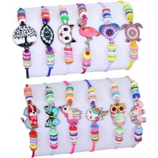 Pulseras tejidas mariposa sirena unicornio animal 12 piezas para niños segunda mano  Embacar hacia Mexico