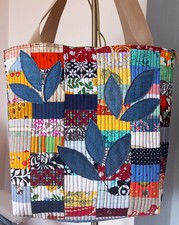 torba na ramię patchwork dżins upcykling recykling vintage denim hand made , używany na sprzedaż  PL