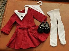 Kit American Girl Kit Kittredge Vestido de Natal Vermelho Scottie Cachorro Pin Meias Sapatos , usado comprar usado  Enviando para Brazil