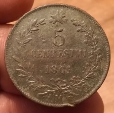 Moneta centesimi 1861 usato  Olbia