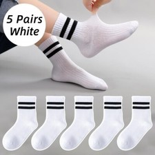 5 pares de calcetines deportivos para niños, niñas, niños, bebé entrenador niños algodón a rayas suaves segunda mano  Embacar hacia Mexico
