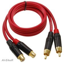 Cabo de áudio de extensão vermelho ultra flexível Dual-RCA macho/fêmea comprar usado  Enviando para Brazil