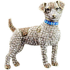 BROCHE GRANDE 3-D NOVO SEM ETIQUETAS ASSINADO HEIDI DAUS CRISTAL STRASS JACK RUSSEL TERRIER CACHORRO comprar usado  Enviando para Brazil