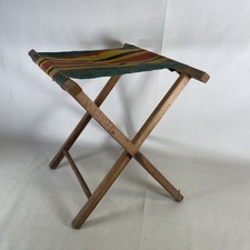 Banqueta de acampamento de madeira vintage dobrável lona acampamento cadeira de pesca portátil multi listrada comprar usado  Enviando para Brazil