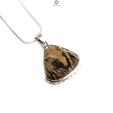 Conjunto de pingente moldura prata 925 triângulo pedra preciosa ágata dendrito tigre 7,37 gm 1,75" comprar usado  Enviando para Brazil