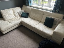 White leather corner for sale  SEAFORD