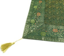 Capa de mesa quadrada 48 polegadas tecido verde borda Zari pano brocado de seda, usado comprar usado  Enviando para Brazil