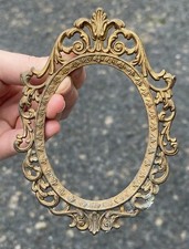 Moldura oval miniatura vintage acabamento em latão foto retrô decoração meados do século comprar usado  Enviando para Brazil