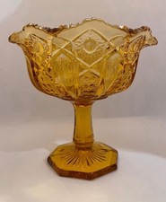 Compota de pedestal LE Smith vidro âmbar herança comprar usado  Enviando para Brazil