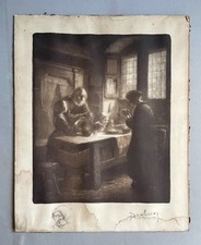 Intérieur breton estampe d'occasion  Artigues-près-Bordeaux