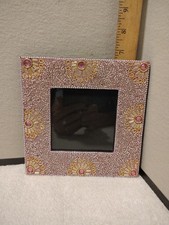 Moldura pequena com miçangas de strass Índia rosa flare, design dourado comprar usado  Enviando para Brazil