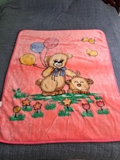 Cobertor de bebê rosa de pelúcia vintage vison urso de pelúcia balões filhote Coreia 46x37 comprar usado  Enviando para Brazil
