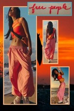 🌅¡NUEVO! Pantalón bordado bailarina movimiento FreePeople mediano terracota amanecer amapola segunda mano  Embacar hacia Mexico