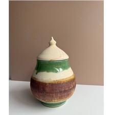 Vaso com tampa Howard Hartke Studio cerâmica bem feito | Esmalte marrom verde | Exclusivo  comprar usado  Enviando para Brazil