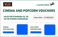 Vue cinema ticket for sale  LONDON