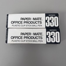 De colección 1981 2 Cajas 24 Total Papel Mate Bolígrafo Palo Negro Serie 330 segunda mano  Embacar hacia Mexico