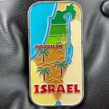 ISRAEL🇮🇱ÍMÃ DE GELADEIRA DE METAL✅MAPA COLORIDO DO PAÍS E MARKETING TAL DE JERUSALÉM🎗, usado comprar usado  Enviando para Brazil