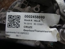 Chevrolet cruze gearbox for sale  SKELMERSDALE