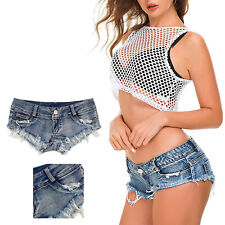 Mini shorts jeans feminino cintura baixa calça quente bainha crua rasgada atrevida shorts jeans comprar usado  Enviando para Brazil