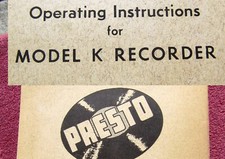 1940 presto record for sale  San Francisco