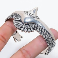 Linda pulseira de punho ajustável de prata esterlina 925 design feito à mão para presente comprar usado  Enviando para Brazil