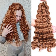 Tranças a granel de crochê onda profunda 18" cabelo sintético onda oceânica extensão de cabelo encaracolado comprar usado  Enviando para Brazil