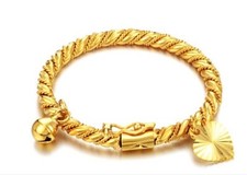 Pulseira de punho para bebê infantil joias da moda coração doce sino folheado a ouro comprar usado  Enviando para Brazil