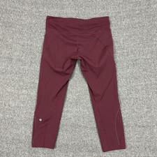 Lululemon Extra Mile Luxtreme Crop Reflective Borgonha Feminino 10 Ginásio Yoga 23”, usado comprar usado  Enviando para Brazil