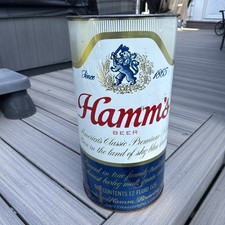 Usado, Placa de lata de metal vintage Hamm's Beer lata de lixo 19" altura 10" diâmetro rara comprar usado  Enviando para Brazil