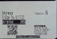 Strays movie ticket for sale  Minneapolis