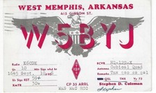 Placa de rádio QSL 1956 West Memphis Arkansas comprar usado  Enviando para Brazil