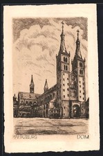 Artysta-AK Würzburg, Katedra , używany na sprzedaż  Wysyłka do Poland