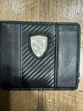 Usado, Carteira masculina de couro preta genuína Puma Ferrari fibra de carbono super rara comprar usado  Enviando para Brazil