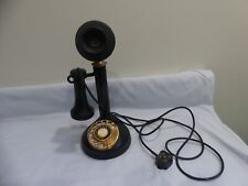 TELEFONE DE DISCAGEM ROTATIVA CASTIÇAL PRETO VINTAGE - FEITO NO JAPÃO, usado comprar usado  Enviando para Brazil