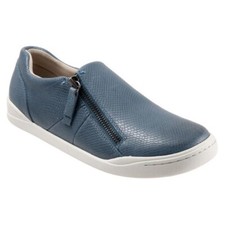 Tênis SoftWalk Arezzo Slip On Tamanho 8 Couro Azul Zíper Lateral Leve Casual comprar usado  Enviando para Brazil