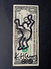 Usado, Œuvre De Pop-art D'après KEITH HARING sur Véritable Billet De 1 Dollar Américain comprar usado  Enviando para Brazil