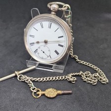 Antigo relógio de bolso masculino de prata maciça com alavanca inglesa garantida 1896 sem ref4089 comprar usado  Enviando para Brazil
