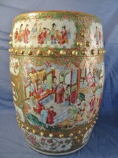 Assento de jardim antigo de porcelana rosa família chinesa do século XIX 19"" muitas pessoas comprar usado  Enviando para Brazil