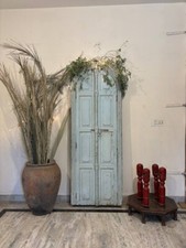 Porta de madeira arqueada francesa antiga | DISTRESS AZUL ORIGINAL | Deco indiano rústico, usado comprar usado  Enviando para Brazil
