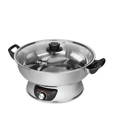 Usado, Panela quente Aroma Housewares ASP-610 dupla face Shabu, 5Qt, aroma de aço inoxidável... comprar usado  Enviando para Brazil