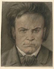 Retrato de Beethoven em giz por E. R. após pintura do Museu de Viena ~século XIX comprar usado  Enviando para Brazil