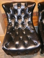 Black leather tufted for sale  Dunn