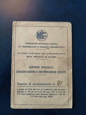 Tessera federazione fascista usato  Zelo Buon Persico
