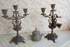 Coppia candelabri antimonio usato  Roma
