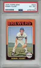 1975 TOPPS MINI #223 ROBIN YOUNT ROOKIE RC CARTÃO DE BEISEBOL BREWERS PSA 6 LOW POP comprar usado  Enviando para Brazil
