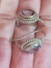 Silver amethyst earrings for sale  BIRMINGHAM